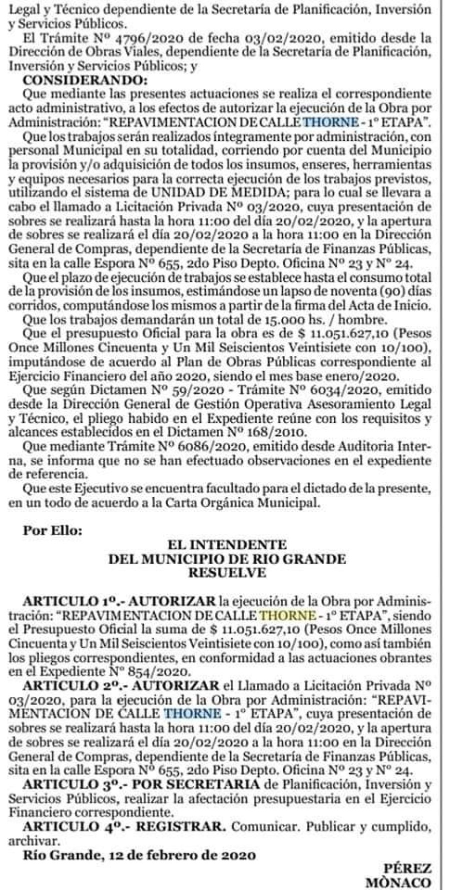 Thorne Etapa 1