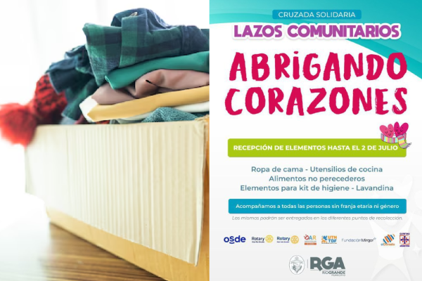 Río Grande se une con la cruzada solidaria “Lazos comunitarios, abrigando corazones”