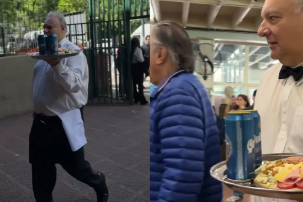 Un mozo se hizo viral por llevar una picada y cervezas sin alcohol a autoridades de mesa durante las elecciones